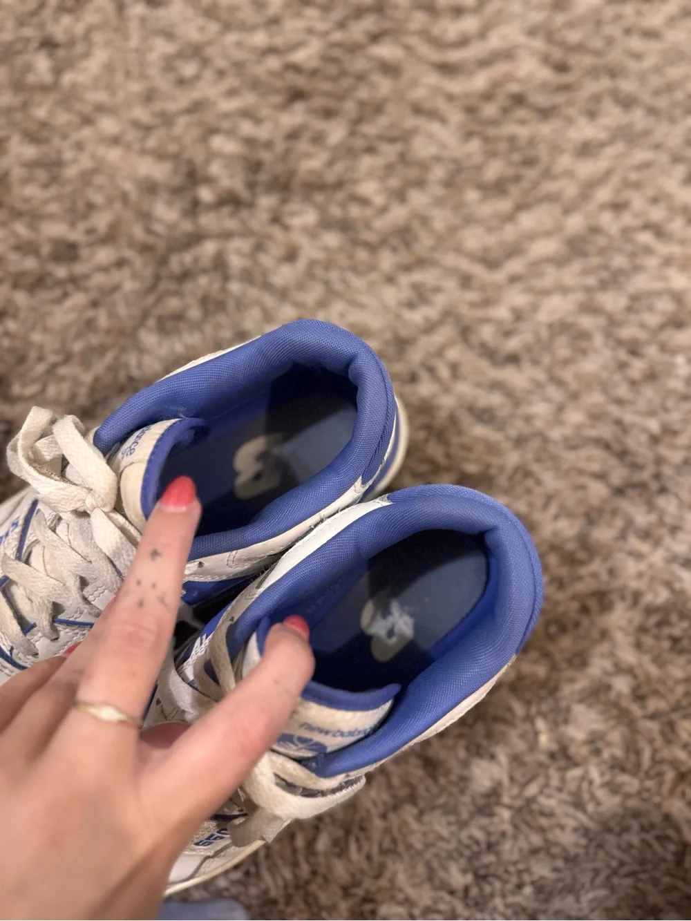 New Balance Kids White and Blue 550 Sneakers
